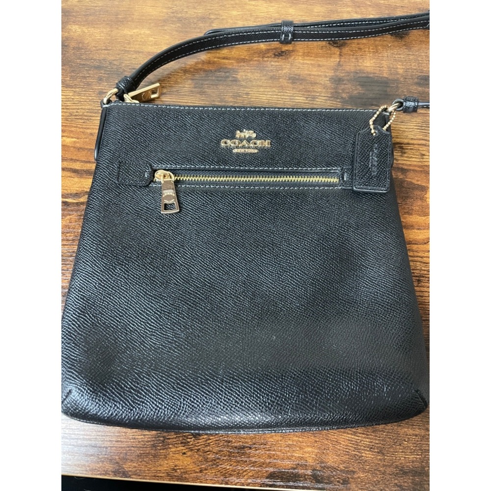 Coach Mini Rowan File Cross Bag Black Leather And Gold Hardware EUC - Picture 13 of 14